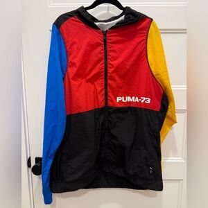 Puma Winners Circle Basketball jacket. Color Block Hooded Windbreaker Jacket XL